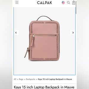 Calpak Mauve Kaya Leather Laptop Backpack